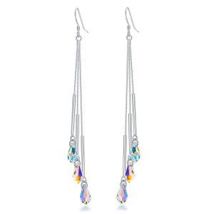 Sterling Silver Teardrop Drop Dangle Earrings-0