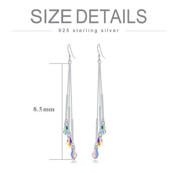 Sterling Silver Teardrop Drop Dangle Earrings-5