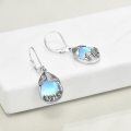 wholesale 925 Sterling Silver Blue Moonstone Mermaid Tail Wave Drop Earrings-0-4