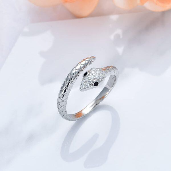 Sterling Silver Snake Love Knot Ring-2