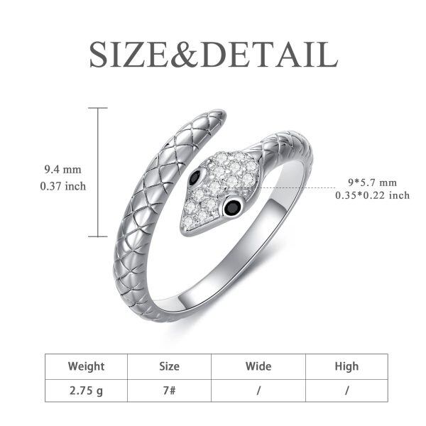 Sterling Silver Snake Love Knot Ring-4