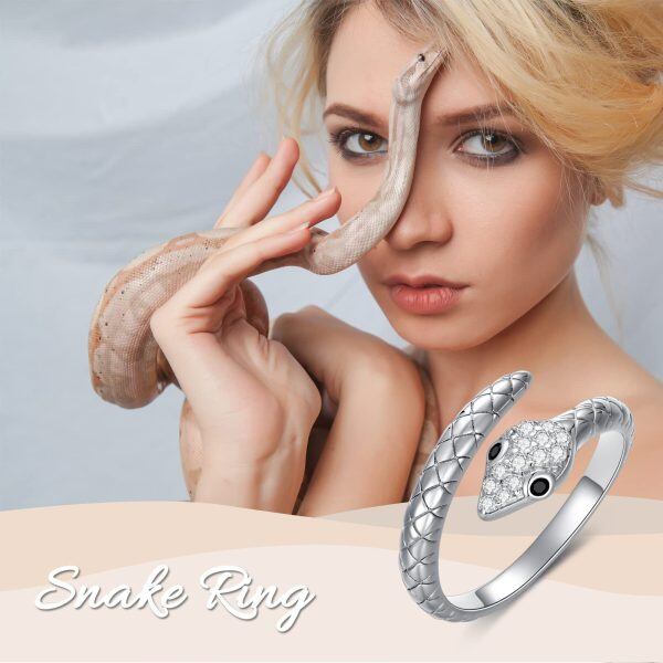 Sterling Silver Snake Love Knot Ring-5