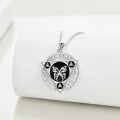 wholesale 925 Sterling Silver Butterfly Triquetra Norse Runes Pendant Necklace-0-4