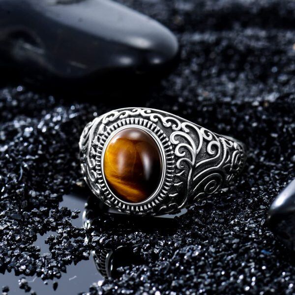 Sterling Silver Tiger Eye Stone Ring -1