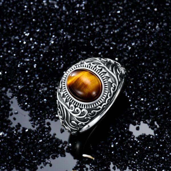 Sterling Silver Tiger Eye Stone Ring -2