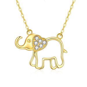 Sterling Silver Elephant Pendant Necklace-0