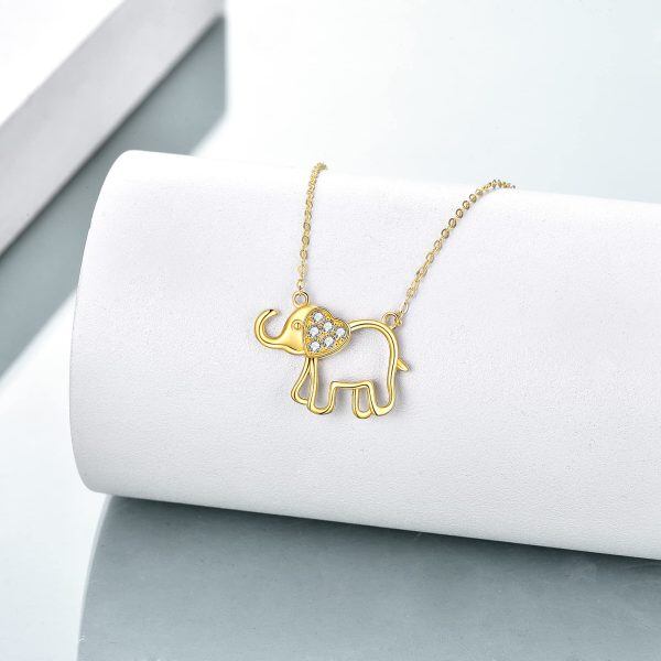 Sterling Silver Elephant Pendant Necklace-1