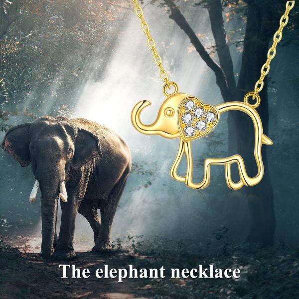 Sterling Silver Elephant Pendant Necklace-3