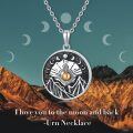 wholesale 925 Sterling Silver Sun and Moon with Mountains Cremation Jewelry Keepsake Locket Necklace-0-4