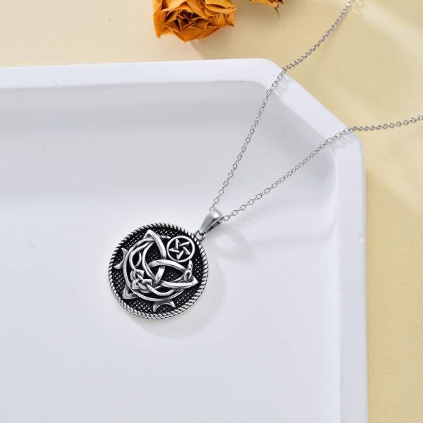 Sterling Silver Celtic Moon Necklace-2