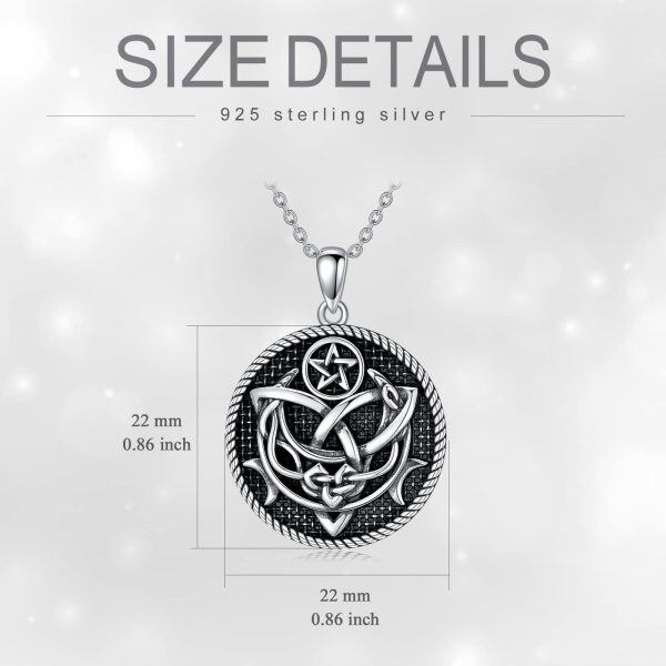 Sterling Silver Celtic Moon Necklace-3