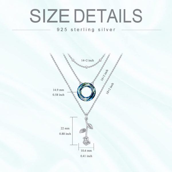 Sterling Silver Rose Necklace-4