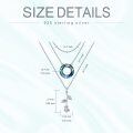wholesale 925 Sterling Silver Blue Crystal Rose Flower Tree of Life Double Chain Pendant Necklaces-0-4