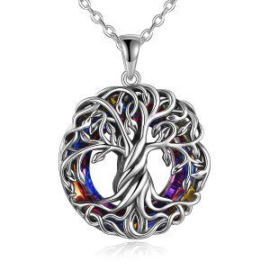 Sterling Silver Tree Of Life Urn Necklace-0