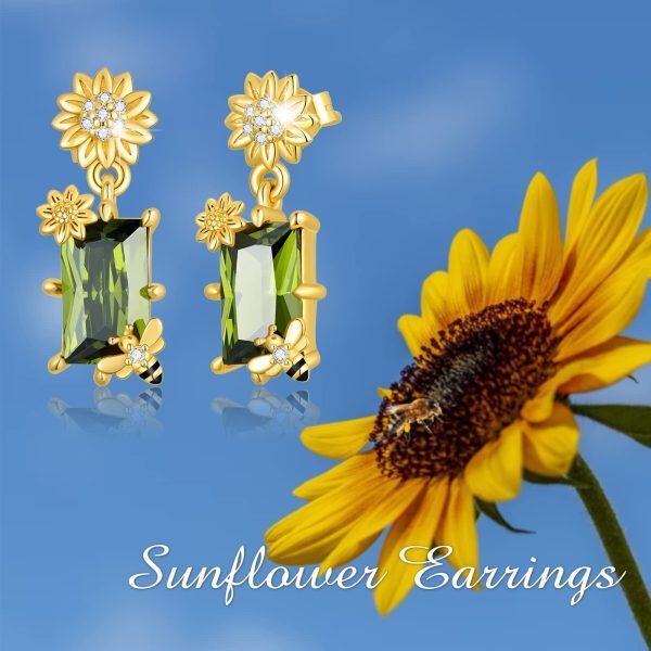 Sterling Silver Bee and Daisy Earrings-4