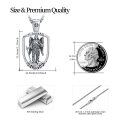 wholesale 925 Sterling Silver Angel Wing St Raphael Pendant Necklace for Men-0-1