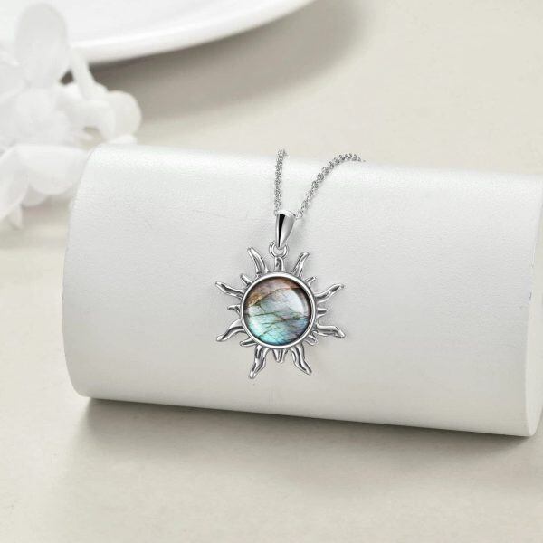 Sterling Silver The Sun Pendant Necklace-3