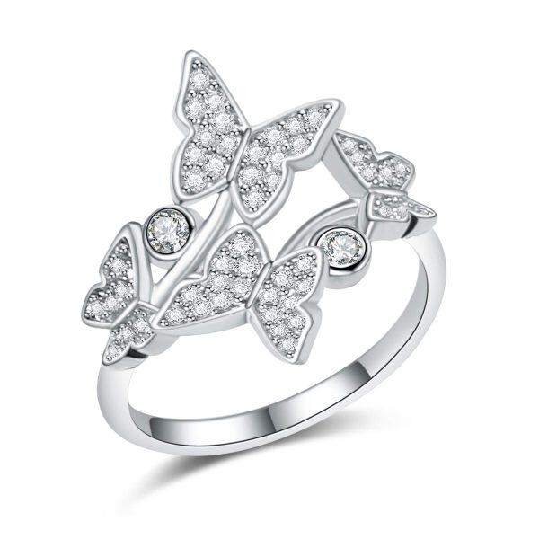 Sterling Silver Butterfly Ring-0