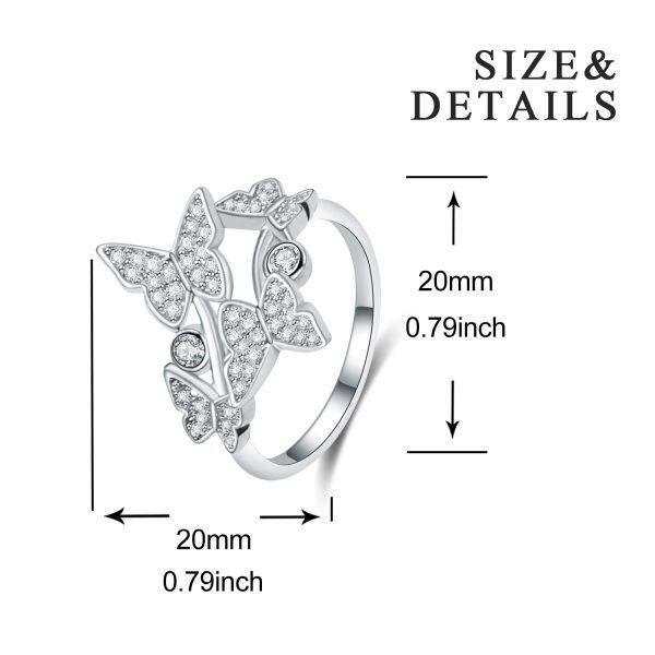 Sterling Silver Butterfly Ring-4