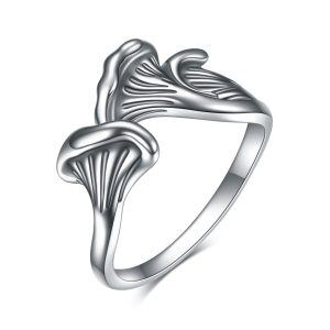 Sterling Silver Adjustable Mushroom Rings-0