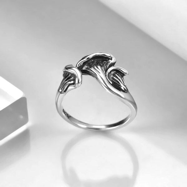 Sterling Silver Adjustable Mushroom Rings-2