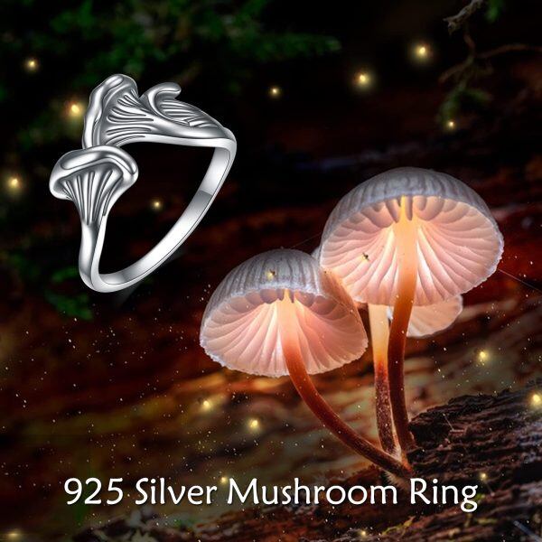 Sterling Silver Adjustable Mushroom Rings-4