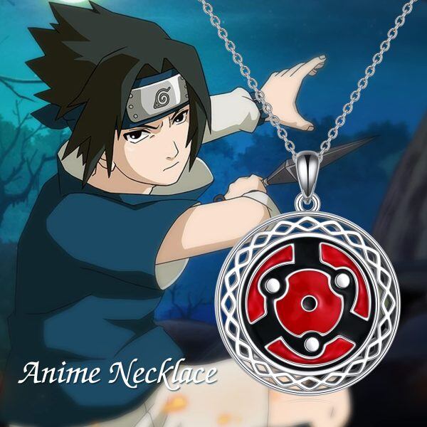 Sterling Silver Anime Pendant Necklace-4