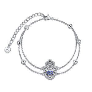 Sterling Silver Evil Eye Hamsa Bracelets-0