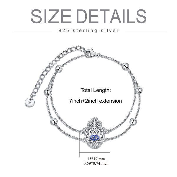 Sterling Silver Evil Eye Hamsa Bracelets-5