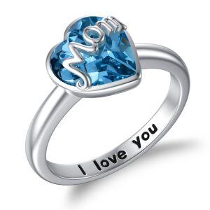 Sterling Silver Mom Heart Ring-0