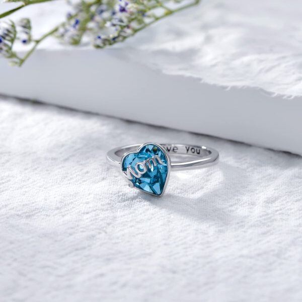 Sterling Silver Mom Heart Ring-1