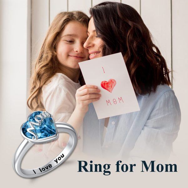 Sterling Silver Mom Heart Ring-3