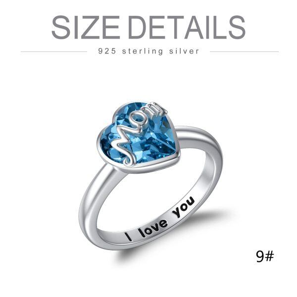 Sterling Silver Mom Heart Ring-5