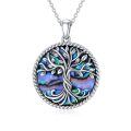 wholesale 925 Sterling Silver & Abalone Shell Tree of Life Pendant Necklace s for Women-0-0