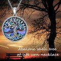 wholesale 925 Sterling Silver & Abalone Shell Tree of Life Pendant Necklace s for Women-0-3
