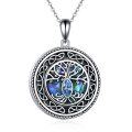 wholesale 925 Sterling Silver Tree of Life Abalone Shell Pendant Necklace with Blue Crystal and Celtic Knots for Women's Keepsake Jewelry-0-0
