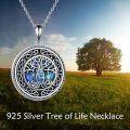 wholesale 925 Sterling Silver Tree of Life Abalone Shell Pendant Necklace with Blue Crystal and Celtic Knots for Women's Keepsake Jewelry-0-1
