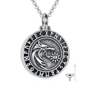 Sterling Silver Wolf Necklace-0