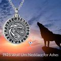 wholesale 925 Sterling Silver Norse Viking Wolf Head Pendant Ashes Keepsake Cremation Jewelry Box Funnel Set-0-1