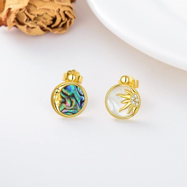 Sterling Silver Sun and Moon Earrings-2