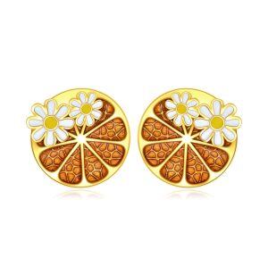 Sterling Silver Lemon Stud Earrings -0