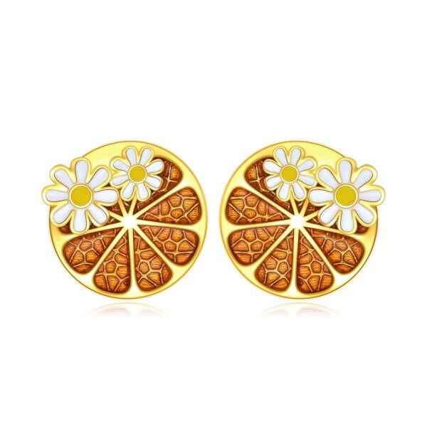 Sterling Silver Lemon Stud Earrings -0