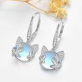 wholesale 925 Sterling Silver Butterfly Moonstone Leverback Dangle Earrings for Women-0-2