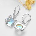 wholesale 925 Sterling Silver Butterfly Moonstone Leverback Dangle Earrings for Women-0-3