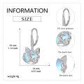 wholesale 925 Sterling Silver Butterfly Moonstone Leverback Dangle Earrings for Women-0-4