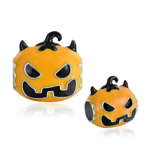 Sterling Silver Halloween Pumpkin Beads Charms-0