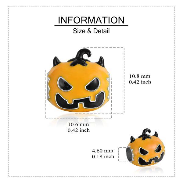 Sterling Silver Halloween Pumpkin Beads Charms-1