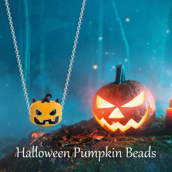 Sterling Silver Halloween Pumpkin Beads Charms-2