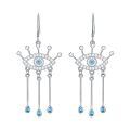 wholesale 925 Sterling Silver Blue Crystal Evil Eye Drop Earring Set for Women-0-0