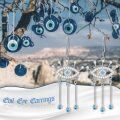 wholesale 925 Sterling Silver Blue Crystal Evil Eye Drop Earring Set for Women-0-5